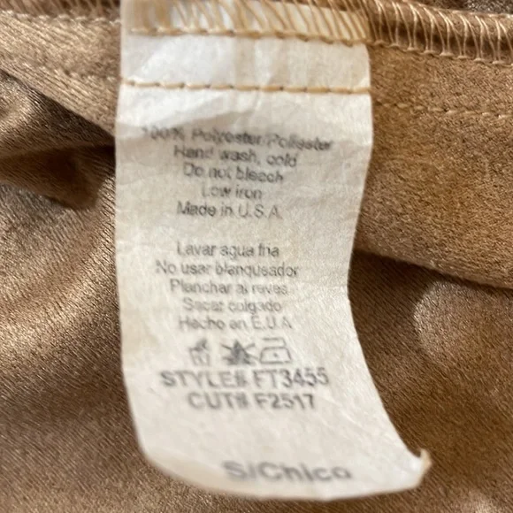 Tan faux suede ruffle top - Picture 7 of 7